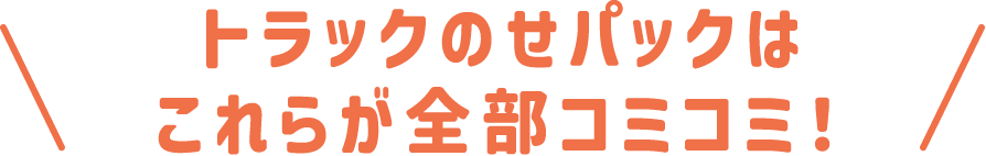 トラックのせパックはこれらがコミコミ！