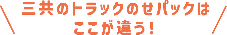 三共のトラックのせパックはここが違う！